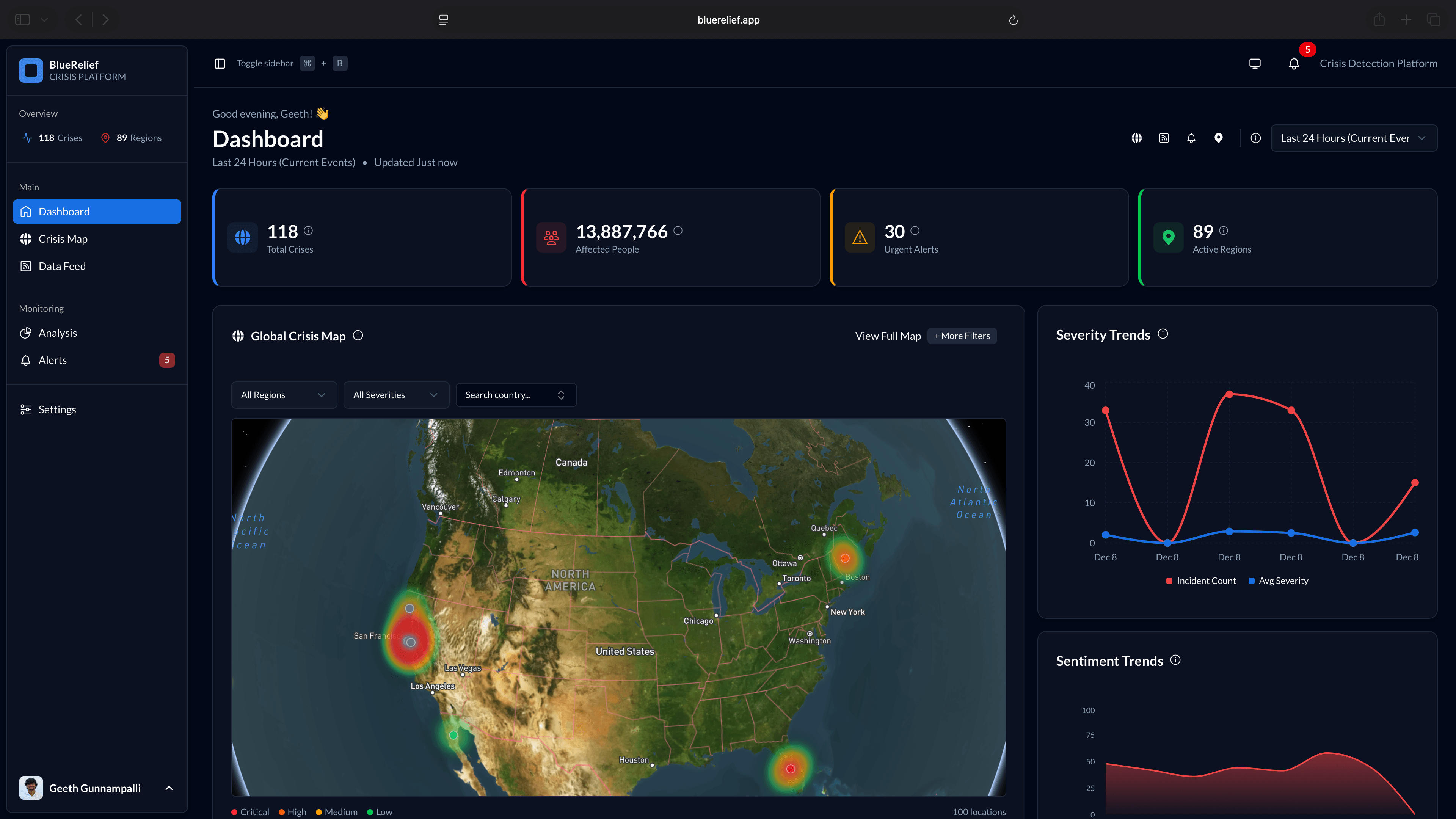 BlueRelief Dashboard Preview